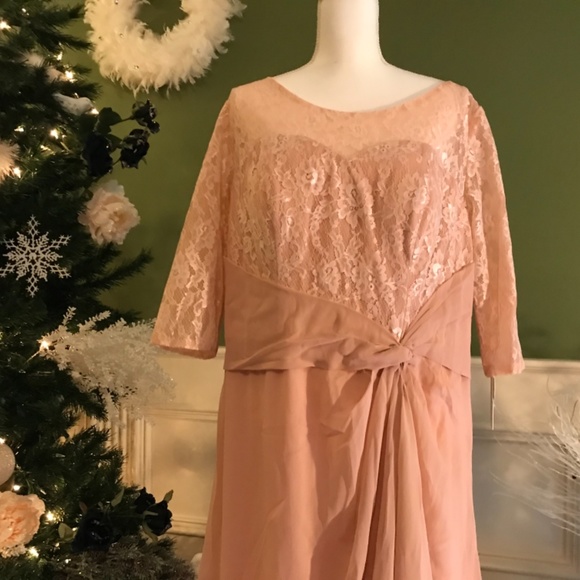 Casual chiffon lace dress with sleeves - Picture 3 of 7